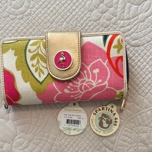 Spartina 449 Gold and Pink Floral Wallet